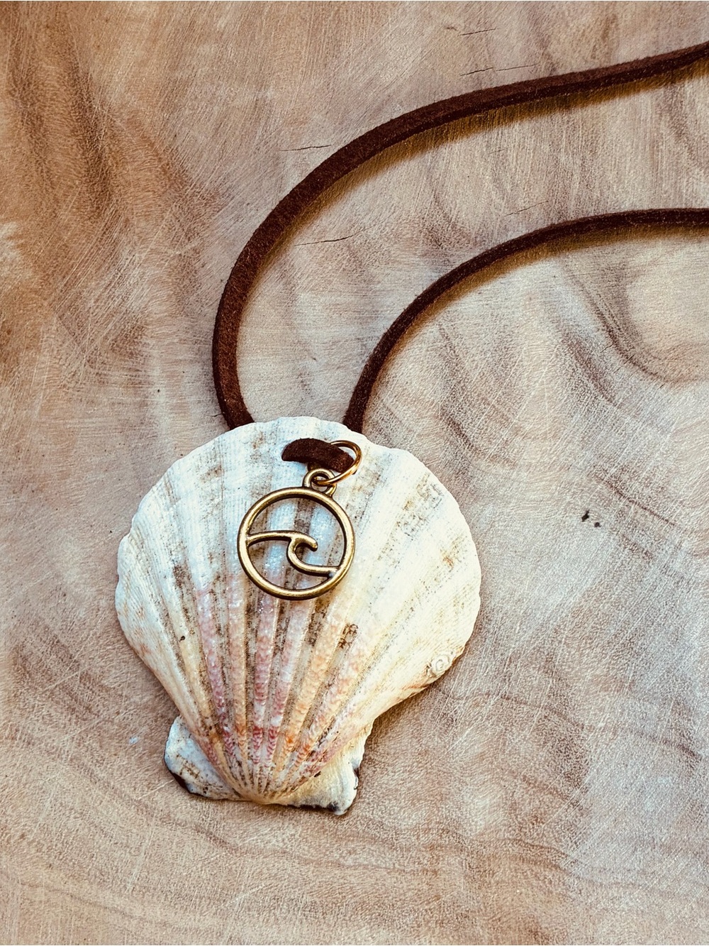 Wildwood NJ Seashell Necklace Real Beach Shell Wave Charm Coastal Jewelry Rare